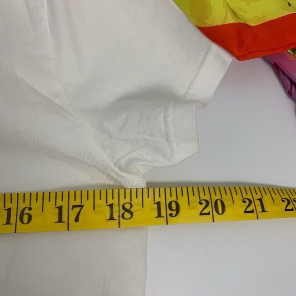 ViCOLO WOMEN LUXURY White TEE TOP BLOUSE With Satin Tie Italy Made Sz XL NWT - Picture 4 of 17